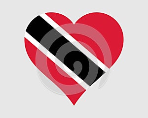 Trinidad and Tobago Heart Flag. Trinidadian and Tobagonian Love Shape Country Nation National Flag Republic of Trinidad and Tobago photo
