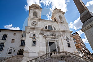Trinita dei Monti church over Spanish steps in Rome