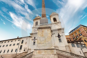 Trinita dei Monti Church in Renaissance style - Rome Italy