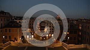 Trinita dei Monti church, spanish steps and Spain square