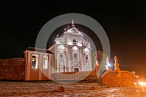 Trinitarian Church Church of St. Josaphat was founded in the 18th century in the city of Kamenetz-Podolsky. View at night in the