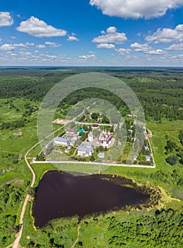 Trinity Boldin Monastery near town of Dorogobuzh, Smolensk region. Top view