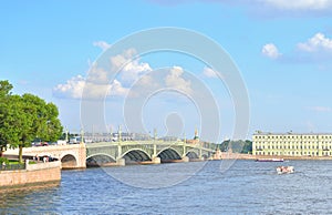 Trinity Bridge in St.Petersburg.