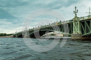 Trinity Bridge in St. Petersburg, Russia. St. Petersburg, Russ