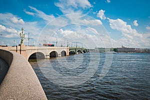 The Trinity Bridge or Troitskiy bridge in St.Peterburg, Russia.