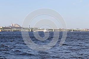 Trinity bridge view from the Neva river
