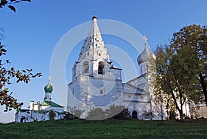 Trinity Cathedral and belltower. Sacred and Troitsk Danilov the monastery in the city of Pereslavl-Zalessky. Yaroslavl region.