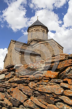 Trinity Church at Mount Kazbek podnlzhiya. Orthodoxy,