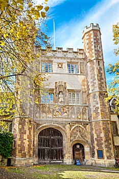 Trinity College entrance. Cambridge, England