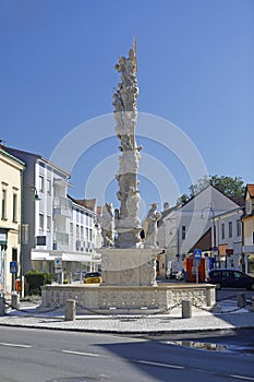The trinity column of Poysdorf, Weinviertel, Lower Austria