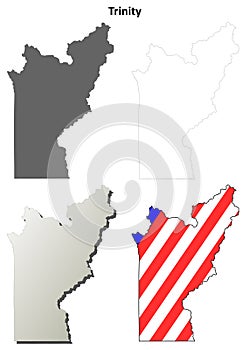 Trinity County, California outline map set