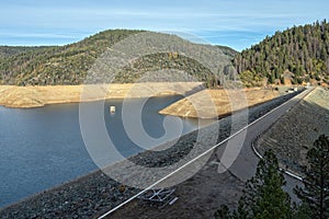 The Trinity Dam and reservoir near Weaverville California, USA photo