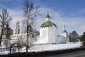 Trinity Sergius Lavra in Russia. Color photo.