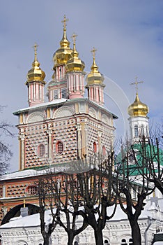 Trinity Sergius Lavra in Russia. Color photo.