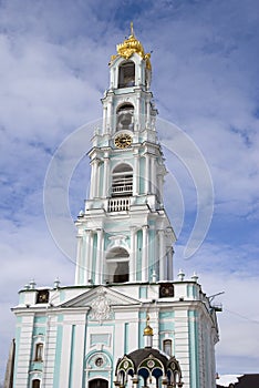 Trinity Sergius Lavra in Russia. Color photo.