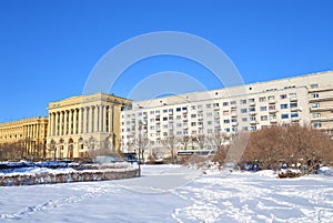 Trinity square of the Petrograd side in St. Petersburg