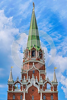 Trinity tower is the Central travel tower of the North-Western wall of the Moscow Kremlin, facing the Alexander garden - Moscow,