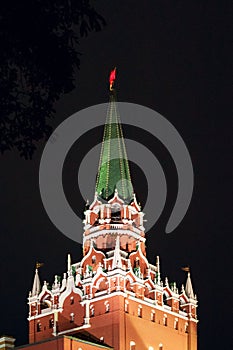 The Trinity Tower of Kremlin in red square, Moscow, Russia