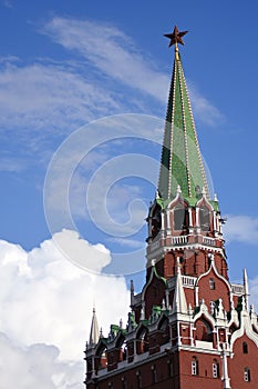 Trinity tower of Moscow Kremlin. Color photo
