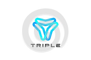 Trinity Triangle Logo Triple looped infinity linear outline shape abstract photo