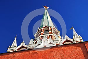 Trinity (Troitskaya) Tower of Moscow Kremlin. UNESCO World Heritage Site.
