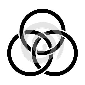 Emblem of the Trinity, three interlaced circles, an ancient Christian symbol photo
