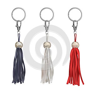 Trinkets with leather tassel for handbag