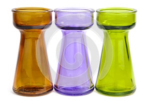 Trio of colored glass