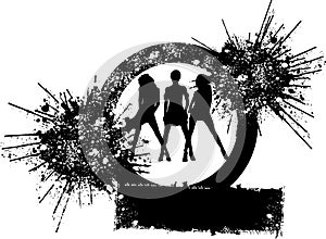 Trio Girls Fashion Silhouette photo