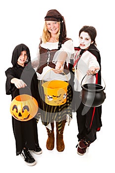 Trio of Kids on Halloween
