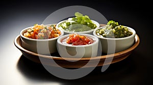 trio salsa mexican food photo