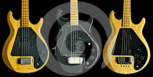 Trio of Vintage Four String Bass Guitars from the 1970\'s