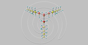 Trioctyl phosphate molecular structure isolated on grey