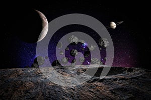 A TRIP ON A ASTEROID Fantasy space landscape