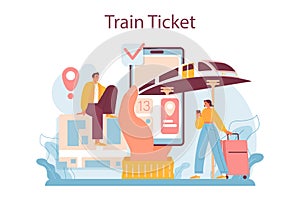 Trip booking concept. Buying a ticket for train. Idea of travel and tourism.