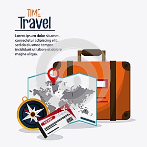 Trip icon set. Time to travel design. Vector graphic