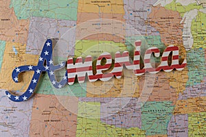 Trip vacation concept for US travel on America of USA map