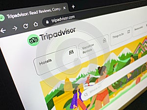 Tripadvisor.com web page on computer screen