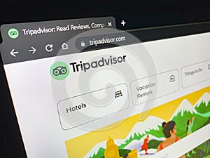 Tripadvisor.com web page on computer screen