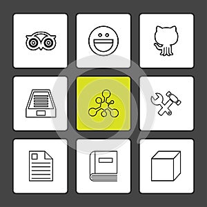 tripadvisor, smiley, github , drive , social , media , hardware