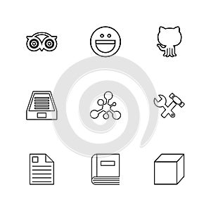 tripadvisor, smiley, github , drive , social , media , hardware