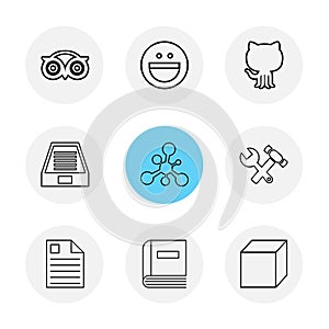 tripadvisor, smiley, github , drive , social , media , hardware