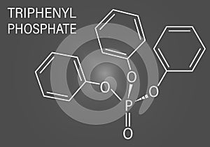Triphenyl phosphate molecule. Skeletal formula.