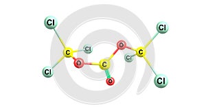 Triphosgene molecular structure isolated on white