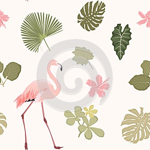 Tripical pattern wiht flamingo