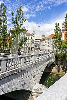 Triple Bridge designed by architect Plecnik 100 years ago