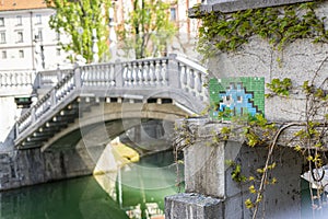 Triple Bridge designed by architect Plecnik 100 years ago