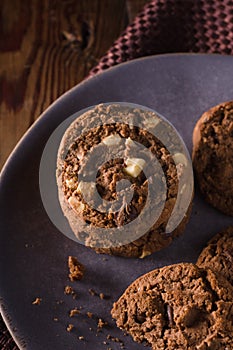 Triple Chocolate Chip Cookies