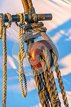 Triple Deadeye Detail of Schooner Rigging