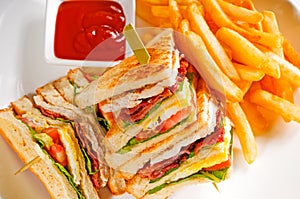 Triple decker club sandwich